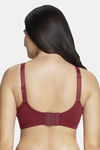 Amante Double Layered Non Wired Full Coverage Lace Bra Bra - Port Wine — thumbnail 3